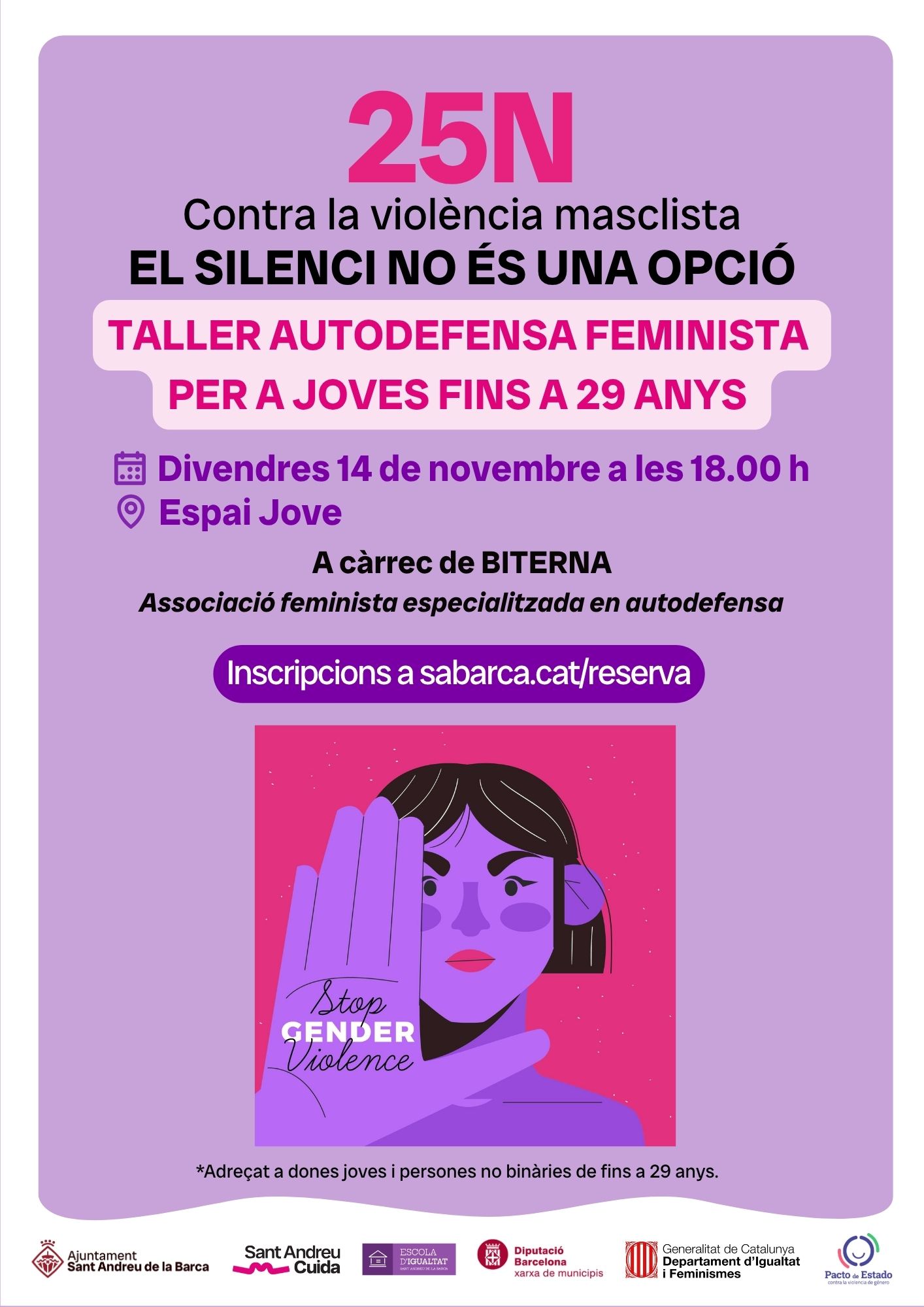 Taller d'autodefensa feminista per a joves fns a 29 anys
